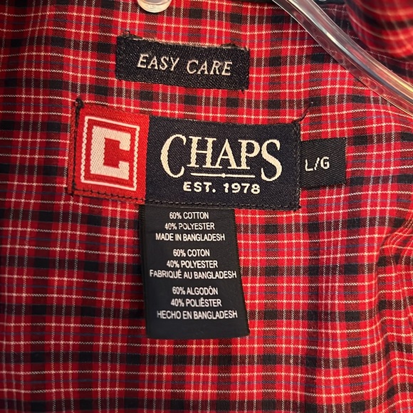 CHAPS Easy Care Plaid Shirt - Picture 4 of 4